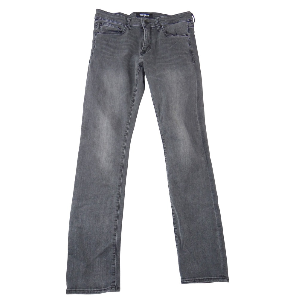 Express Mens Hyper Stretch Slim‎ Skinny Jeans Grey Faded Wash